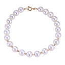 Браслет декоративный из красного золота с жемчугом