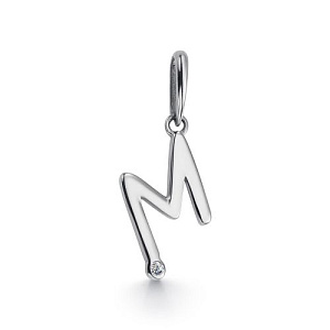 Подвеска из белого золота с бриллиантом