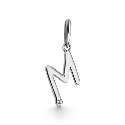 Подвеска из белого золота с бриллиантом