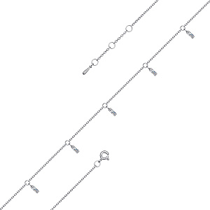 Браслет декоративный из серебра с фианитами