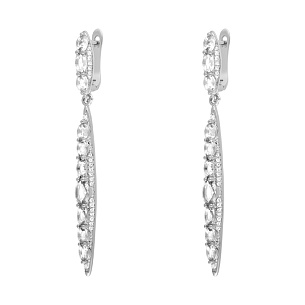 Серьги с английским замком из серебра с циркониями