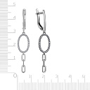 Серьги с английским замком из белого золота с фианитом