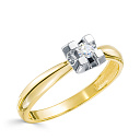 Кольцо из желтого золота с бриллиантом