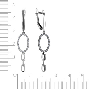 Серьги из белого золота с фианитом