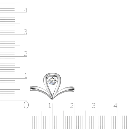 Кольцо из белого золота с бриллиантом