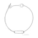 Браслет декоративный из серебра с фианитом