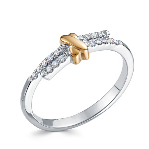 Кольцо из белого золота с бриллиантами