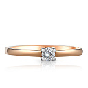 Кольцо из красного золота с бриллиантом