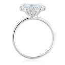 Кольцо из серебра с топазом, фианитом