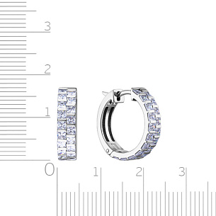 Серьги Конго из серебра с фианитами