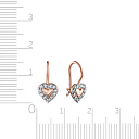 Серьги с французским замком из красного золота с фианитом