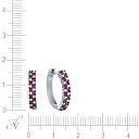 Серьги из белого золота с бриллиантами, рубинами