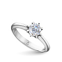 Кольцо помолвочное из белого золота с бриллиантом