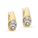 Серьги с английским замком из желтого золота с бриллиантами