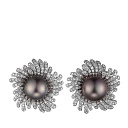 Серьги из белого золота с бриллиантами, жемчугом