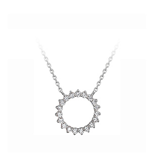 Колье из белого золота с фианитом