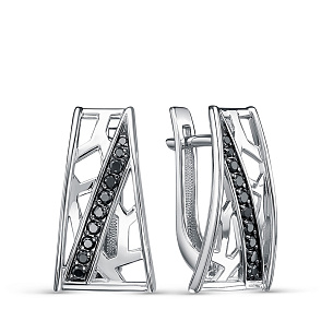 Серьги из белого золота с бриллиантом