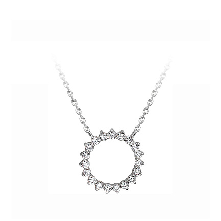 Колье из белого золота с фианитами