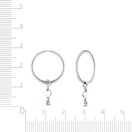Серьги из серебра с фианитом