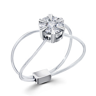 Кольцо из белого золота с бриллиантом