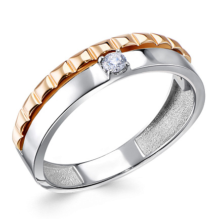 Кольцо из белого золота с бриллиантом