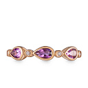 Кольцо из красного золота с бриллиантами, аметистом