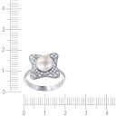 Кольцо из серебра с жемчугом, фианитом