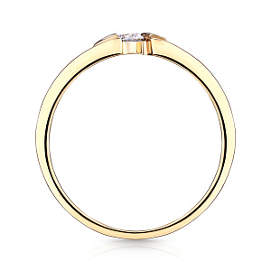 Кольцо из желтого золота с фианитом