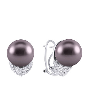 Серьги из белого золота с жемчугом