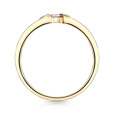 Кольцо из желтого золота с фианитом