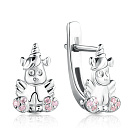 Серьги детские из серебра с фианитом