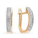 Серьги с английским замком из красного золота с бриллиантами