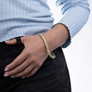 Браслет декоративный из серебра с фианитом