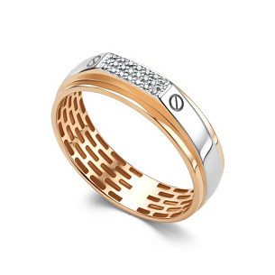 Кольцо из красного золота с бриллиантом