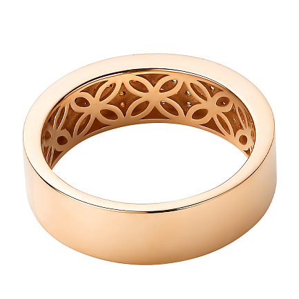 Кольцо из красного золота с бриллиантами