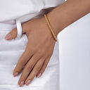 Браслет жесткий из серебра с позолотой