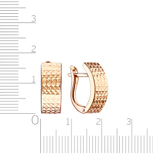 Серьги с английским замком из красного золота