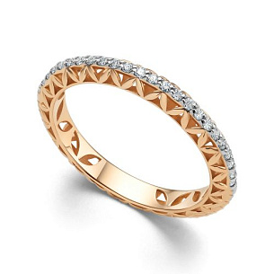 Кольцо из красного золота с бриллиантом