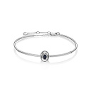 Браслет из белого золота с бриллиантами, сапфиром