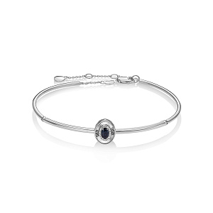 Браслет из белого золота с бриллиантами, сапфиром