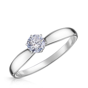 Кольцо из белого золота с бриллиантом