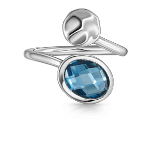 Кольцо из белого золота с топазом
