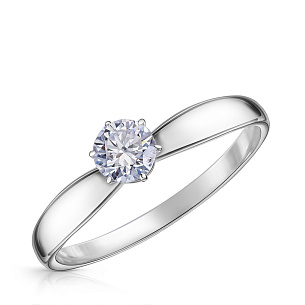 Кольцо из белого золота с бриллиантом