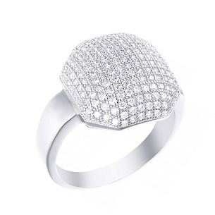 Кольцо из серебра с фианитом