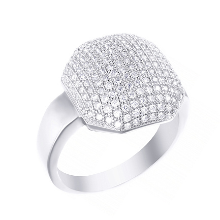 Кольцо из серебра с фианитом