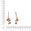 Серьги с английским замком из серебра с гранатом