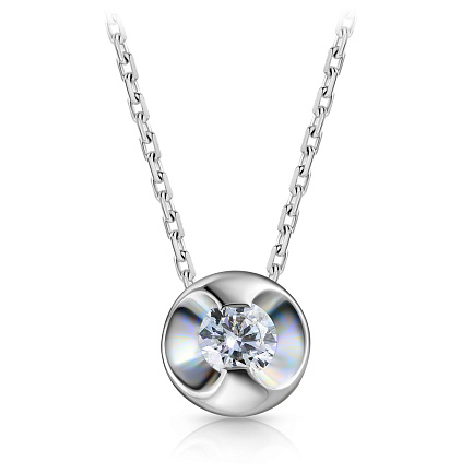 Колье из белого золота с бриллиантом