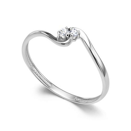 Кольцо из белого золота с бриллиантами