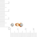 Пусеты из красного золота с фианитом