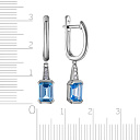 Серьги с английским замком из белого золота с бриллиантами